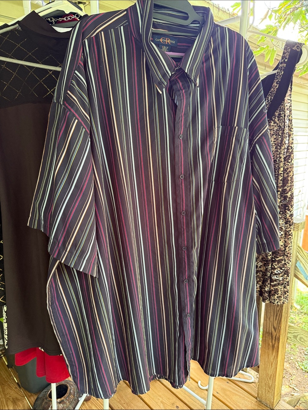 Men’s Canyon Ridge 5XLT Striped cotton 55% button up shirt